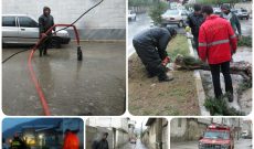 امداد رسانی به شهروندان در اثر وزش شدید باد و باران