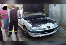 آتش سوزی خودروی پژو پارس